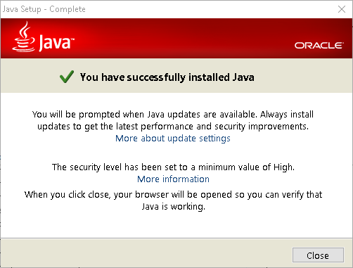 Oracle Java Update Checker