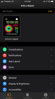 Apple Watch App Main Screen